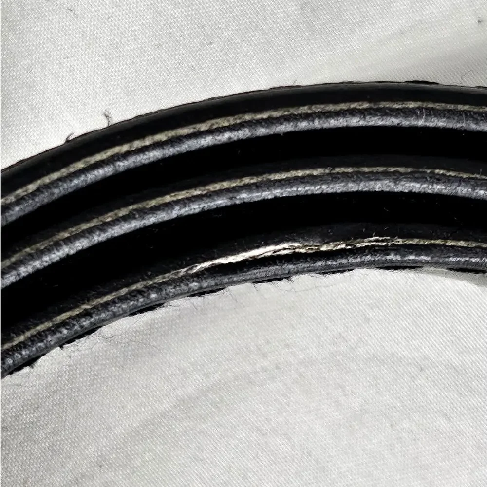VERA PELLE BLACK LEATHER BELT — HANDMADE IN ITALY • CHROME BUCKLE •  STYLE 035/1